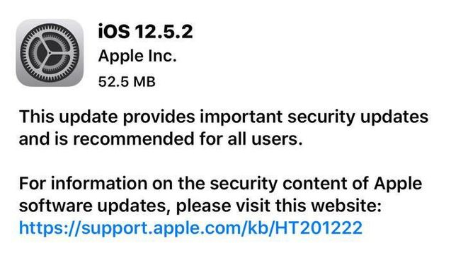 新政镇苹果手机维修分享iOS12.5.2发布，建议所有老苹果用户安装 